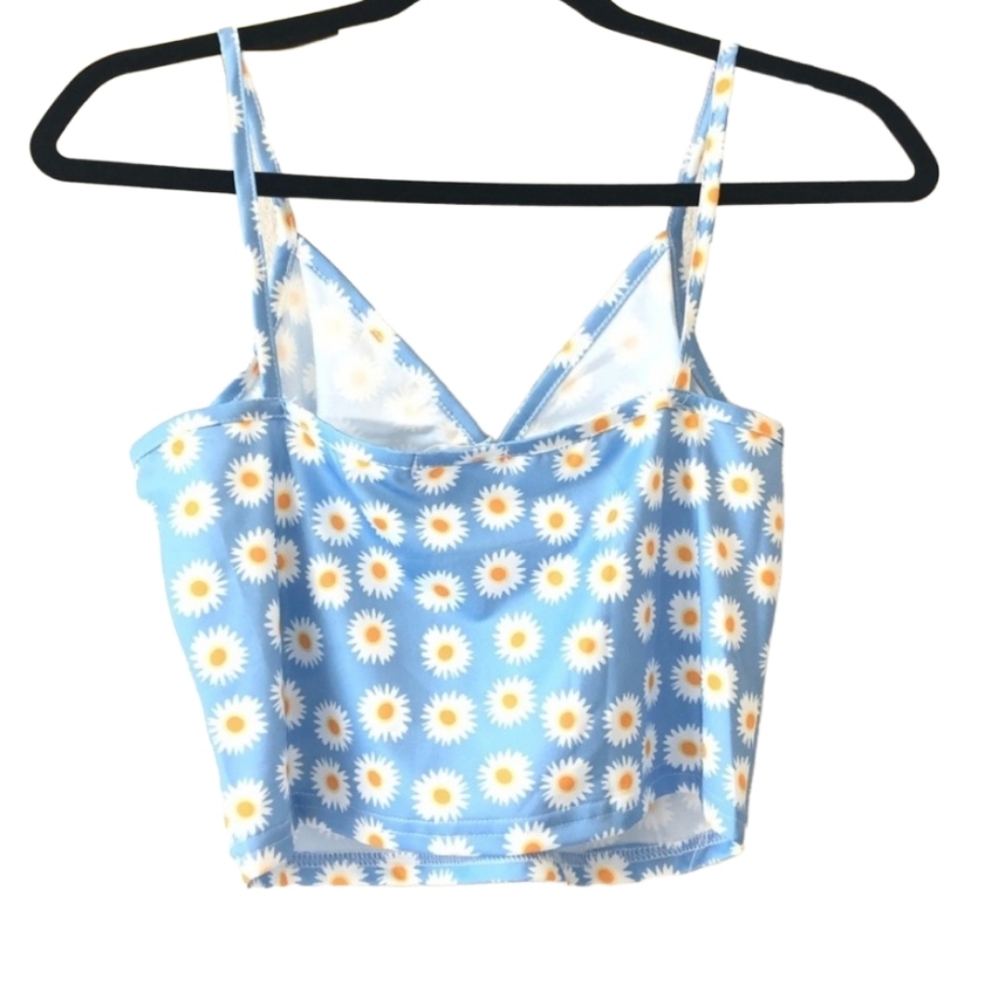 Daisy Print Cutout Cami - Light Blue - Small - Picture 6 of 8